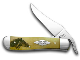 W.R. Case XX Knives Wild Mustang Antique Bone Russlock 1/500 Pocket Knife 6085 WM