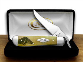 W.R. Case XX Knives Wild Mustang Antique Bone Russlock 1/500 Pocket Knife 6085 WM
