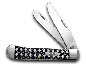 W.R. Case XX Knives White Delrin Celtic Maze Trapper 1/500 Pocket Knife 6137 CM