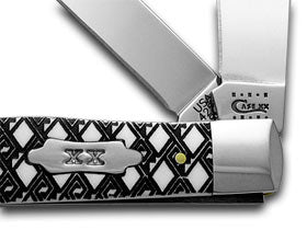 W.R. Case XX Knives White Delrin Celtic Maze Trapper 1/500 Pocket Knife 6137 CM