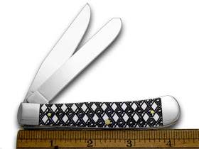 W.R. Case XX Knives White Delrin Celtic Maze Trapper 1/500 Pocket Knife 6137 CM