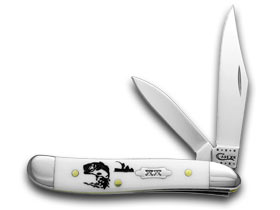 W.R. Case XX Knives White Delrin Bass Fever Peanut 1/500 Pocket Knife 6139 BF