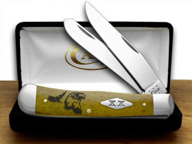 W.R. Case XX Knives Antique Bone Eagle Trapper 1/500 Pocket Knife 6142 EAGLE