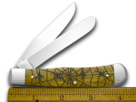 W.R. Case XX Knives Antique Bone Woodland Spiders Stainless Trapper 1/500 Pocket Knife 6142 WS