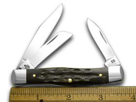 W.R. Case XX Knives Jigged Genuine Buffalo Horn Medium Stockman Pocket Knife 65012