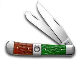 Case XX™ Knives Trapper Christmas Red & Bright Green Bone Stainless Pocket Knife 65100