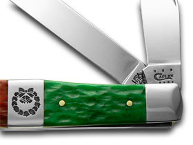 Case XX™ Knives Trapper Christmas Red & Bright Green Bone Stainless Pocket Knife 65100