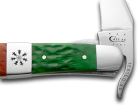 Case XX™ Knives Russlock Christmas Red & Bright Green Bone Stainless Pocket Knife 65102