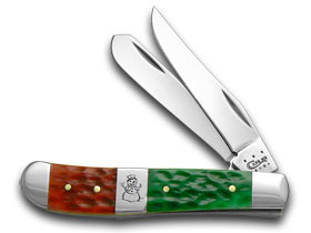 Case XX™ Knives Mini Trapper Christmas Red Bright Green Bone Stainless 65103