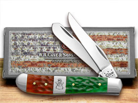 Case XX™ Knives Mini Trapper Christmas Red Bright Green Bone Stainless 65103