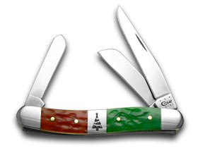 Case XX™ Knives Med Stockman Christmas Red Bright Green Bone Stainless 65105