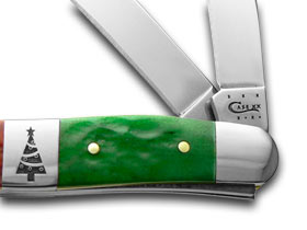 Case XX™ Knives Med Stockman Christmas Red Bright Green Bone Stainless 65105