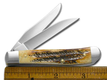 W.R. Case XX Knives Happy Father's Day BoneStag Mini Trapper Stainless Pocket Knife 65305 HFD