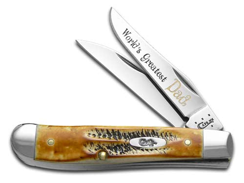 Case XX™ Knives Worlds Greatest Dad Mini Trapper 1/500 BoneStag Pocket Knife