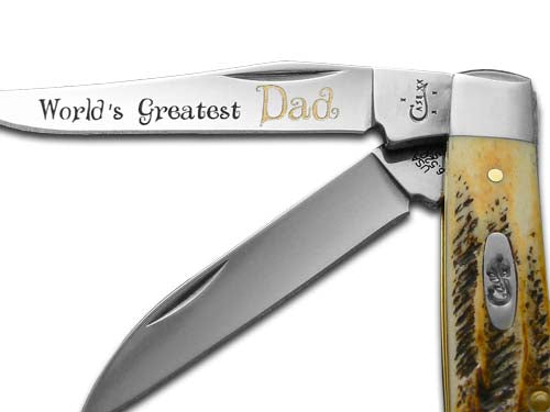 Case XX™ Knives Worlds Greatest Dad Mini Trapper 1/500 BoneStag Pocket Knife