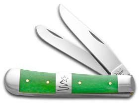 Case XX™ Knives Trapper Christmas Bright Green Bone Stainless Pocket Knife 65580