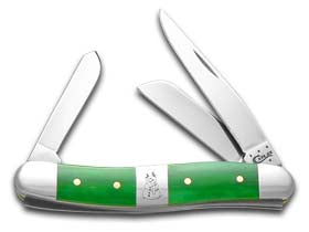 Case XX™ Knives Medium Stockman Christmas Bright Green Bone Snowman Pocket Knife 65581