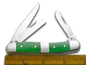 Case XX™ Knives Medium Stockman Christmas Bright Green Bone Snowman Pocket Knife 65581