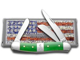 Case XX™ Knives Medium Stockman Christmas Bright Green Bone Snowman Pocket Knife 65581