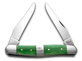 Case XX™ Knives Muskrat Christmas Bells Bright Green Bone Stainless Pocket Knife 65582