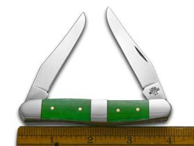 Case XX™ Knives Muskrat Christmas Bells Bright Green Bone Stainless Pocket Knife 65582