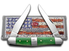 Case XX™ Knives Muskrat Christmas Bells Bright Green Bone Stainless Pocket Knife 65582