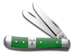 W.R. Case XX Knives Christmas Bright Green Bone Mini Trapper Stainless Pocket Knife 65584