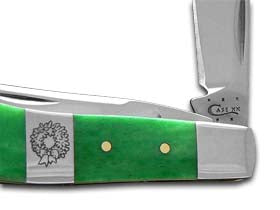 W.R. Case XX Knives Christmas Bright Green Bone Saddlehorn Stainless Pocket Knife 65585