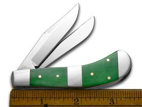 W.R. Case XX Knives Christmas Bright Green Bone Saddlehorn Stainless Pocket Knife 65585