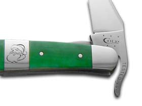 Case XX™ Knives Russlock Christmas Bright Green Bone Santa Center Bolster 65587