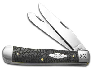 W.R. Case XX Knives Alligator Skin Gray Bone Trapper 1/500 Stainless Pocket Knife 6703AS