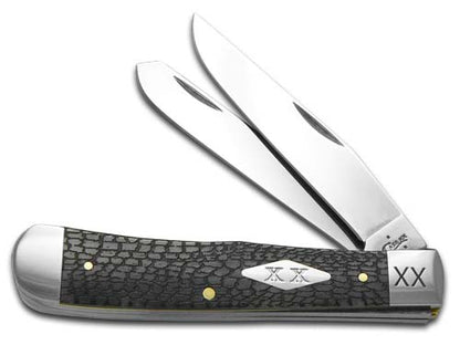 W.R. Case XX Knives Alligator Skin Gray Bone Trapper 1/500 Stainless Pocket Knife 6703AS