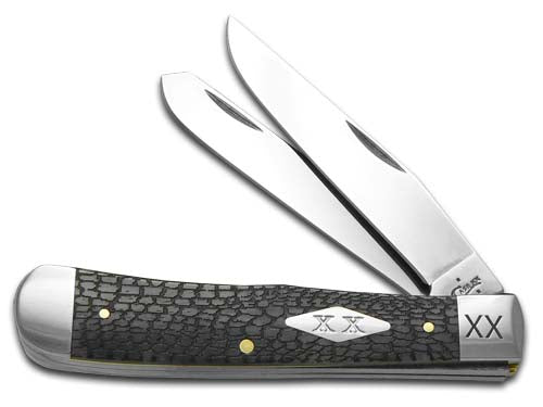 W.R. Case XX Knives Alligator Skin Gray Bone Trapper 1/500 Stainless Pocket Knife 6703AS