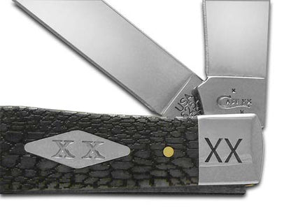 W.R. Case XX Knives Alligator Skin Gray Bone Trapper 1/500 Stainless Pocket Knife 6703AS