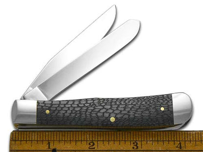 W.R. Case XX Knives Alligator Skin Gray Bone Trapper 1/500 Stainless Pocket Knife 6703AS