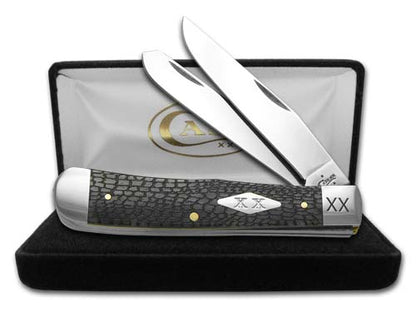 W.R. Case XX Knives Alligator Skin Gray Bone Trapper 1/500 Stainless Pocket Knife 6703AS