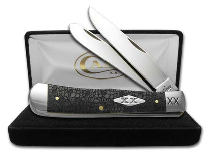 W.R. Case XX Knives Lizard Skin Gray Bone Trapper Stainless Pocket Knife 6703 LS