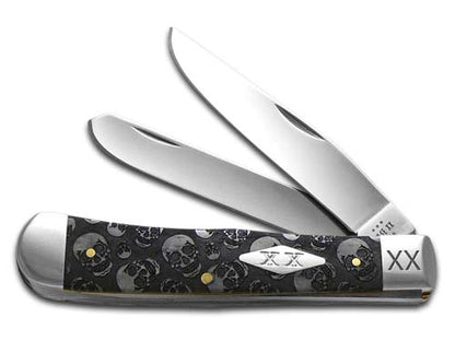 W.R. Case XX Knives Trapper Skulls Gray Bone 6703SK Stainless Pocket Knife