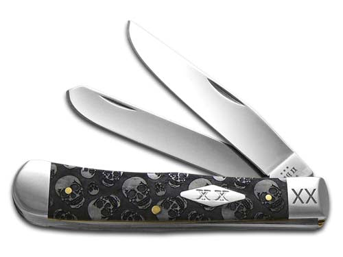 W.R. Case XX Knives Trapper Skulls Gray Bone 6703SK Stainless Pocket Knife