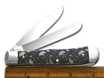 W.R. Case XX Knives Trapper Skulls Gray Bone 6703SK Stainless Pocket Knife