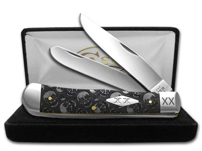 W.R. Case XX Knives Trapper Skulls Gray Bone 6703SK Stainless Pocket Knife