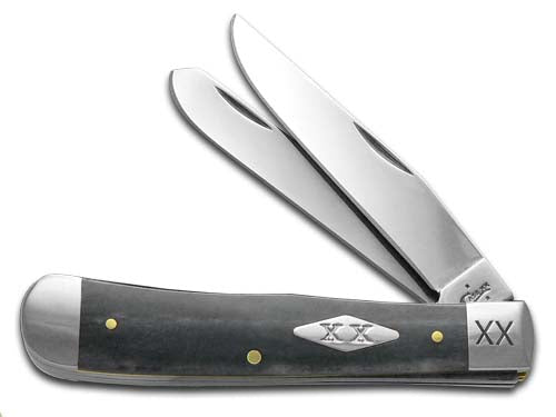W.R. Case XX Knives Smooth Gray Bone Trapper Stainless Pocket Knife 6703
