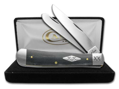 W.R. Case XX Knives Smooth Gray Bone Trapper Stainless Pocket Knife 6703