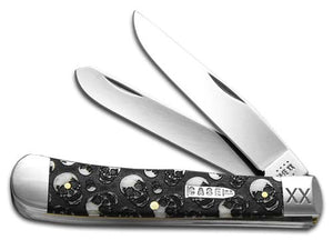 W.R. Case XX Knives Skulls Natural Bone Trapper 1/500 Stainless Pocket Knife 6740SK