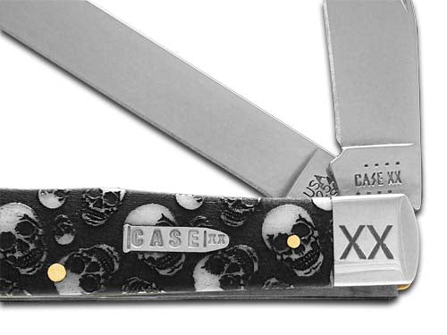 W.R. Case XX Knives Skulls Natural Bone Trapper 1/500 Stainless Pocket Knife 6740SK