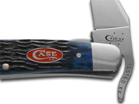 Case XX™ Knives Russlock Jigged Navy Blue Bone Stainless Pocket Knife 07057