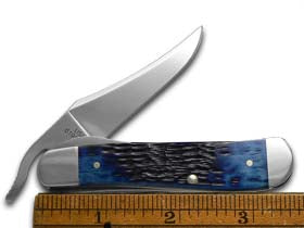 Case XX™ Knives Russlock Jigged Navy Blue Bone Stainless Pocket Knife 07057