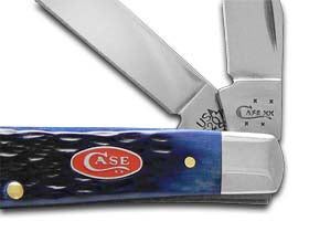 Case XX™ Knives Mini Trapper Jigged Navy Blue Bone Stainless Pocket Knife 07321