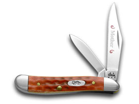 W.R. Case XX Knives Mother Etched Peanut - Red Pocket Knife Worn 781 M