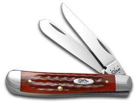 Case XX™ Knives Mini Trapper Pocket Knife Worn Jigged Old Red Bone Stainless 00784